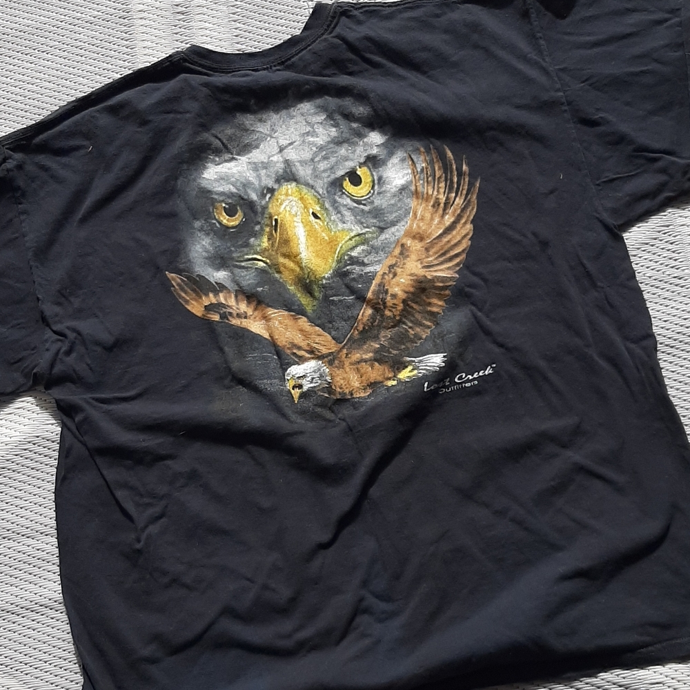 BLACK XL T-SHIRT, EAGLE GRAPHIC ON BACK